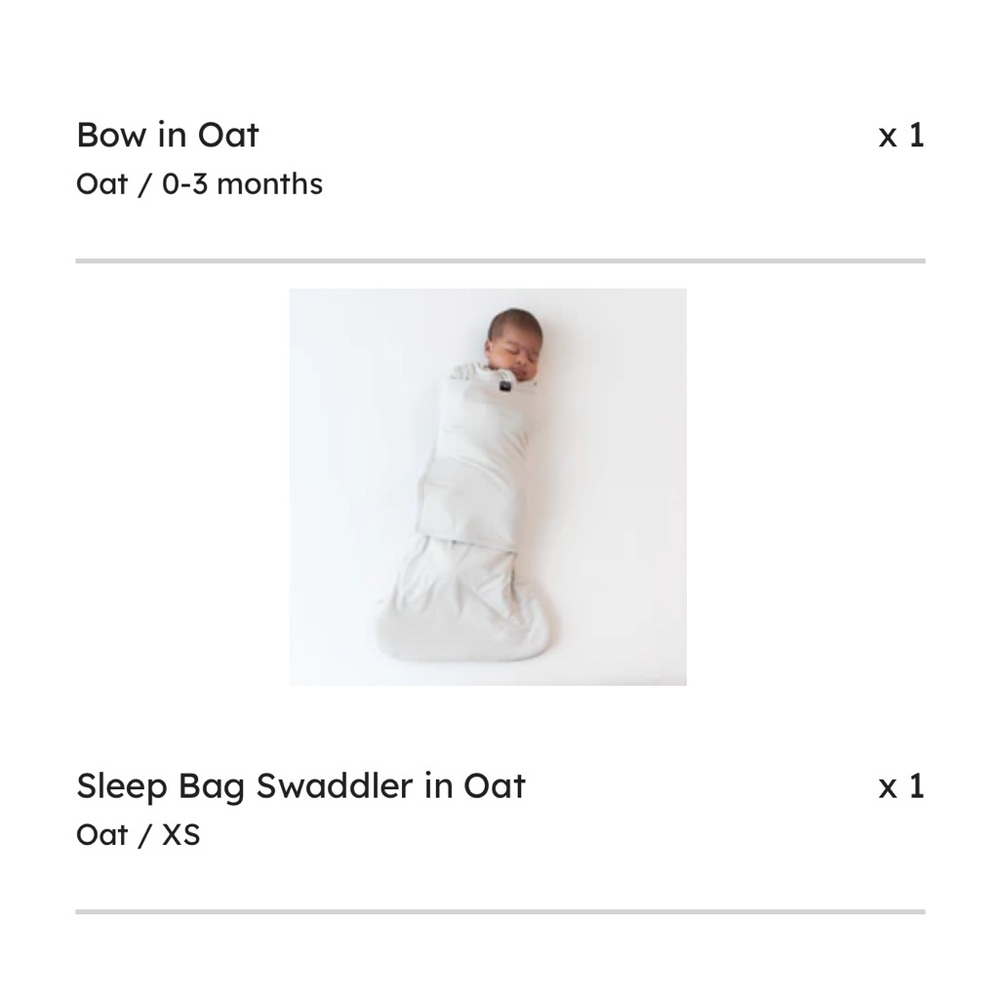 Kyte baby Oat Swaddle Sleep Bag